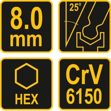 L tipo atsuktuvas HEX su rankena | šarnyrinis | 8 mm (56627) 3
