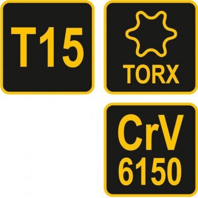 L tipo atsuktuvas su rankena | T-Star (Torx) | T15 (56631) 3