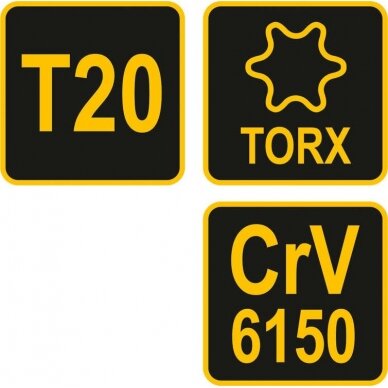 L tipo atsuktuvas su rankena | T-Star (Torx) | T20 (56632) 3