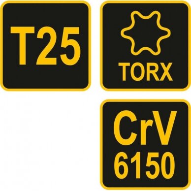 L tipo atsuktuvas su rankena | T-Star (Torx) | T25 (56633) 3