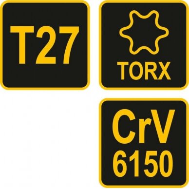 L tipo atsuktuvas su rankena | T-Star (Torx) | T27 (56634) 3