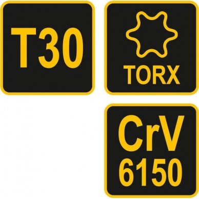 L tipo atsuktuvas su rankena | T-Star (Torx) | T30 (56635) 3