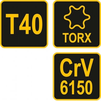 L tipo atsuktuvas su rankena | T-Star (Torx) | T40 (56636) 3