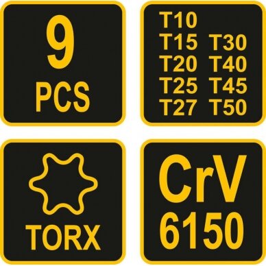 L tipo atsuktuvų su rankena rinkinys | T-Star (Torx) | 9 vnt (56639) 4