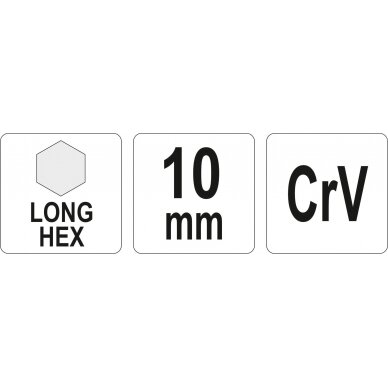 L tipo raktas | ilgas | hex šešiakampis | 10,0 mm (YT-05442) 1