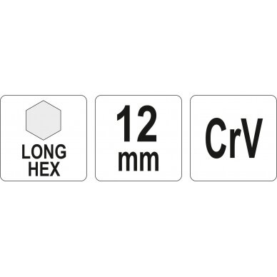 L tipo raktas | ilgas | hex šešiakampis | 12,0 mm (YT-05443) 1