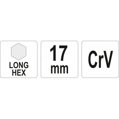 L tipo raktas | ilgas | hex šešiakampis | 17,0 mm (YT-05445) 1