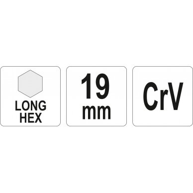 L tipo raktas | ilgas | hex šešiakampis | 19,0 mm (YT-05446) 1