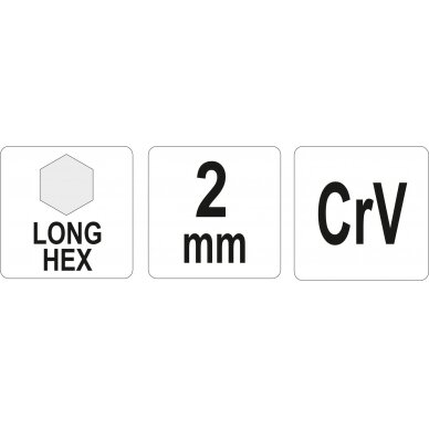 L tipo raktas | ilgas | hex šešiakampis | 2,0 mm (YT-05431) 1