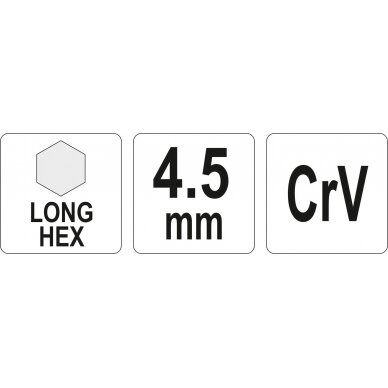 L tipo raktas | ilgas | hex šešiakampis | 4,5 mm (YT-05435) 1