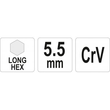 L tipo raktas | ilgas | hex šešiakampis | 5,5 mm (YT-05437) 1