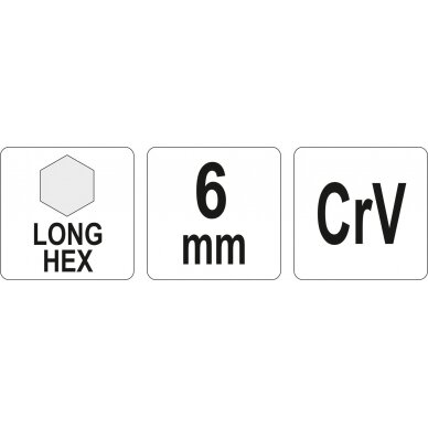 L tipo raktas | ilgas | hex šešiakampis | 6,0 mm (YT-05438) 1