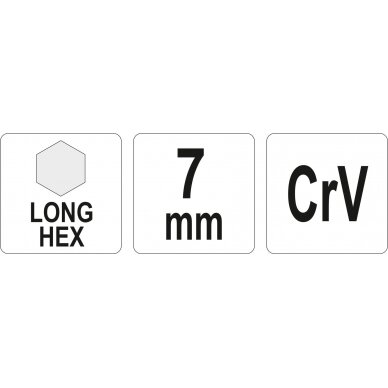 L tipo raktas | ilgas | hex šešiakampis | 7,0 mm (YT-05439) 1