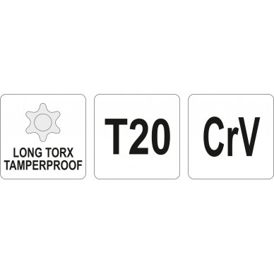 L tipo raktas | ilgas tipas | T-Star (su skyle) (Torx) T20 (YT-05516) 1