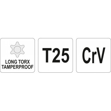 L tipo raktas | ilgas tipas | T-Star (su skyle) (Torx) T25 (YT-05517) 1