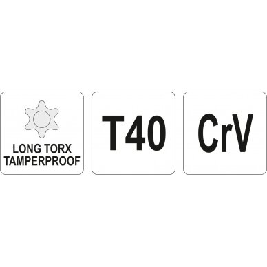 L tipo raktas | ilgas tipas | T-Star (su skyle) (Torx) T40 (YT-05520) 1