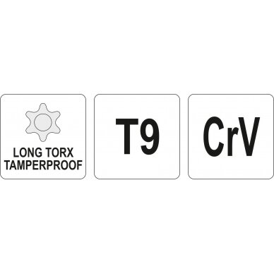 L tipo raktas | ilgas tipas | T-Star (su skyle) (Torx) T9 (YT-05513) 1
