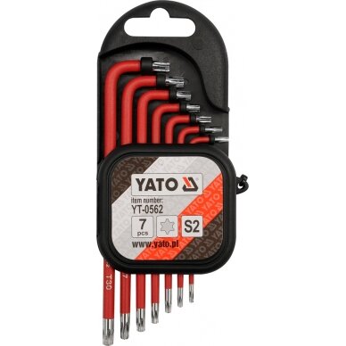 L-tipo raktų komplektas YATO YT-0562 | TORX TR | T9-T30 | 7VNT.