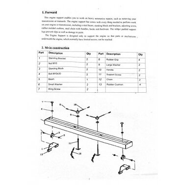 Laikiklis varikliui (traversas) XL | 750-1450 mm | 500 kg (SK3114) 4