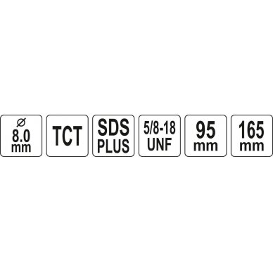 Laikiklis gręžimo karūnai TCT | 5/8"-18UNF | SDS plus (YT-43990) 3
