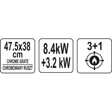 Lauko kepsninė / grilis | dujos | 3 + 1 | 11,6 KW (99646) 11