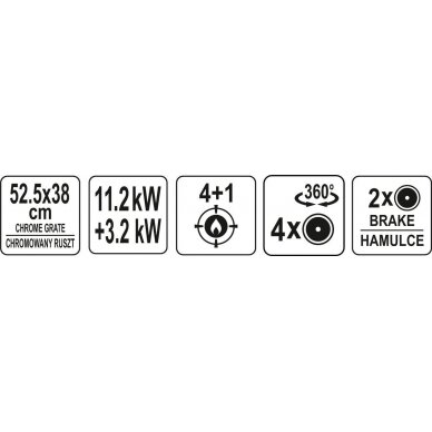 Lauko kepsninė / grilis | dujos | 4 + 1 | 14,4 KW (99647) 12