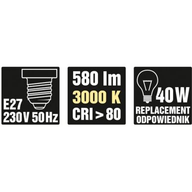 LED lemputė  A60 E27 230V 7W 580LM 3000K (83811) 4