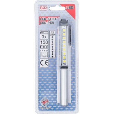 LED rašiklis aliuminis su 9 LED (8493) 3