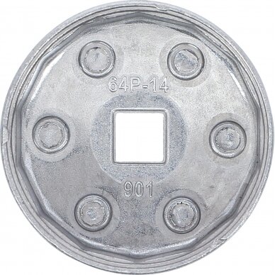Lėkštelė tepalo filtrui aliumininė  | 14-kampų | Ø 64 mm | Daihatsu, Fiat, Nissan, Toyota (1042) 1