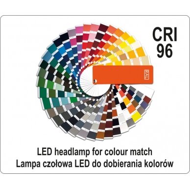 Lempa dedama ant galvos | aukštas spalvų perteikimo indeksas | CRI96+ | LI-ION 3.7V (YT-08490) 1