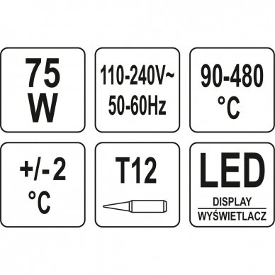 Litavimo Stotelė Yato Yt 461 T12 Led 75w 90 480 Ce Elektriniai įrankiai Elektriniai Akumuliatoriniai Benzininiai Pneumatiniai įrankiai Irankiuturgus Com