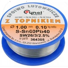 Lydmetalio viela Ø 1,00mm. 100g su fliusu (76810)