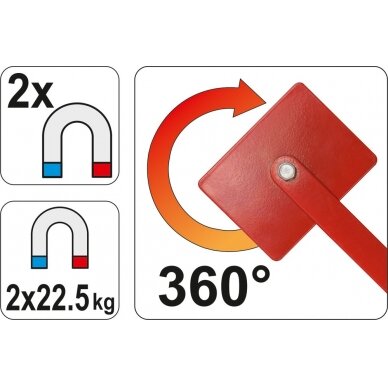 Magnetinis suvirinimo laikiklis reguliuojamas (YT-0862) 2