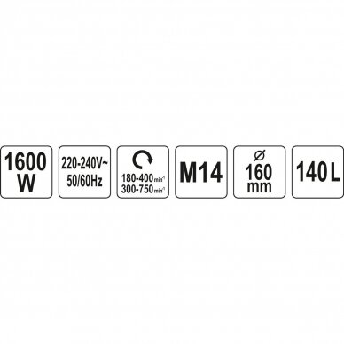 Maišyklė YATO YT-82607 | M14 | 1600W 2