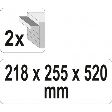 Metalinė įrankių dėžė, tuščia | 2 stalčiai (YT-08872) 4