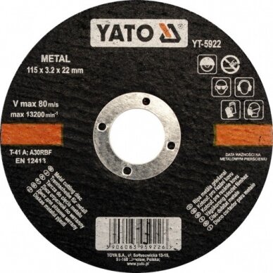 Metalo pjovimo diskas | 125x1,2x22 mm (YT-5923) 1