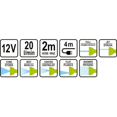 Nešiojama turistinė plovyklė / dušas | 12V | 20L / min (82992) 5