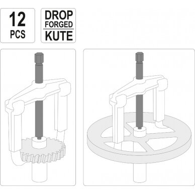 Nuėmėjų komplektas | 2 ir 3 kojų 100-200-250 mm | 12 vnt. (YT-25105) 3