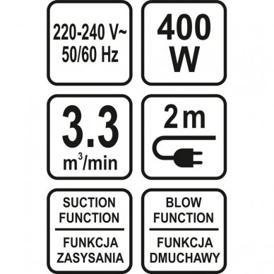Orapūtė-siurblys lapams STHOR 79662 | 400W | 3.3 M3/MIN 3