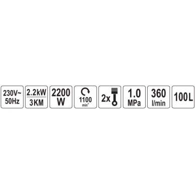 Oro kompresorius | 100L | 360L /min | 3.0HP (YT-23310) 7