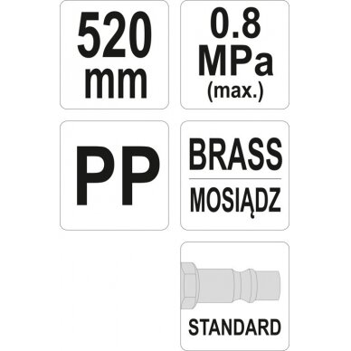 Oro pūtimo pistoletas labai ilgas | 520 mm (YT-23733) 2