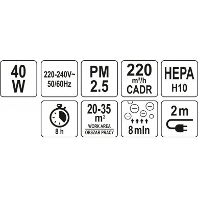 Oro valytuvas | galia 40W | 220 m3 / h (66930) 8