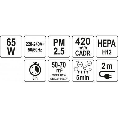 Oro valytuvas | galia 65W | 420 m3 / h (66932) 8