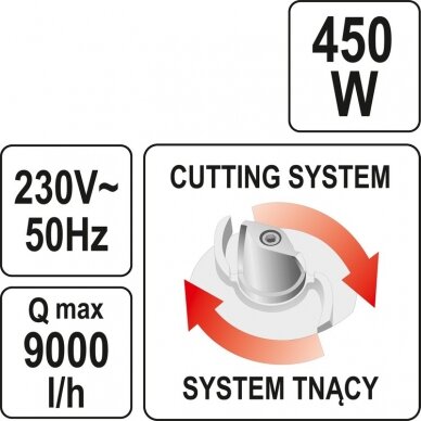 Panardinamas siurblys | su plūde ir malimo sistema | 450W (79881) 5