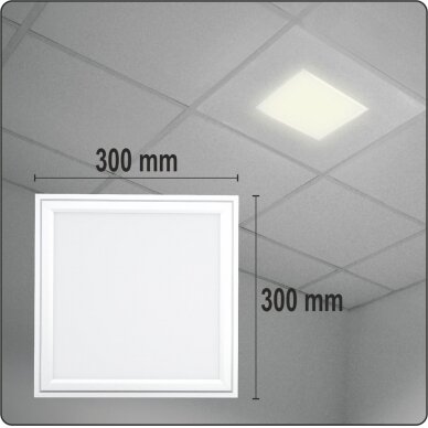 Patalpų šviestuvas LED 18W 1150LM 300x300x15mm (YT-81941) 1