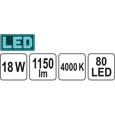 Patalpų šviestuvas LED 18W 1150LM 300x300x15mm (YT-81941) 5