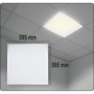 Patalpų šviestuvas  LED 40W 3000LM 595x595x15mm (YT-81943) 1