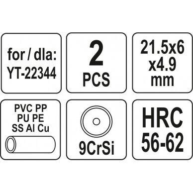 Peiliukai pjovikliui Yato YT-22344 | 2 vnt. (YT-22345) 2