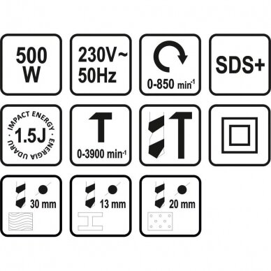 Perforatorius STHOR 79049 | SDS PLUS | 500W | 1.5J | 30MM 5