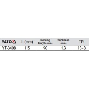 Pjūkliukai siaurapjūkliui 5vnt, 13~8TPI / 2~3mm, ilgi (medis) (YT-3408) 2